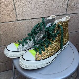 Converse Silver and Gold Glitter High-Tops